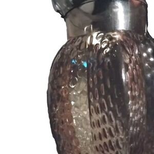 OverJoyed Boutique Pebble Vase Bubble Glass Ruffle Large Light Amber Color @ 10"